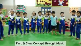 Early years class on concept development of Slow and fast….